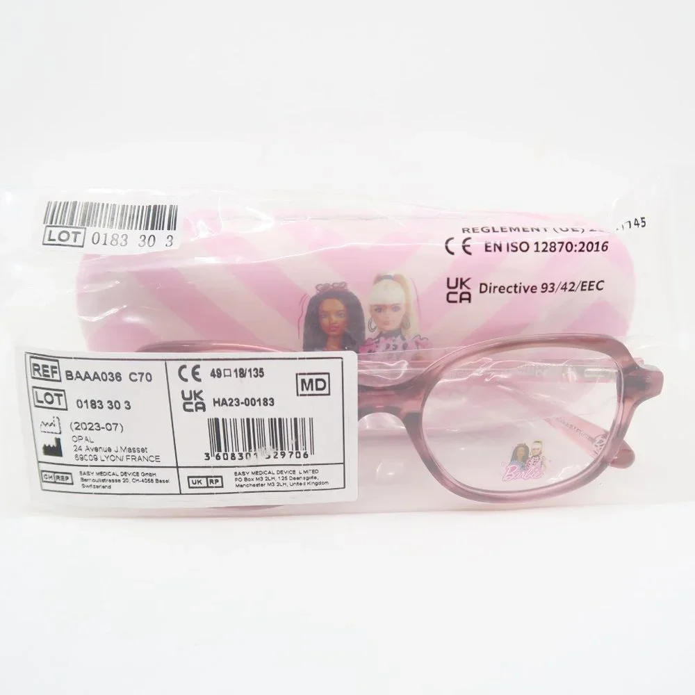 Barbie BAAA036 C70 49mm Latest Model Transparent Pink New Girl's Eyeglasses. - Picture 9 of 10